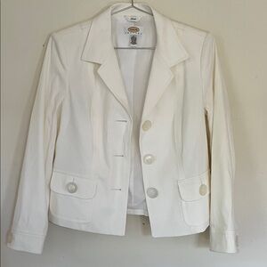 Talbots Classic White Women's Blazer, 4 Petite